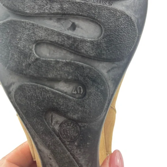 Arche France Tan Soft Nubuck Leather Peep Toe Slingback Sandals Sz 40 (9 US) - Picture 10 of 10